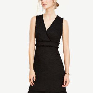 Cute Black Tweed Flounce Dress Ann Taylor